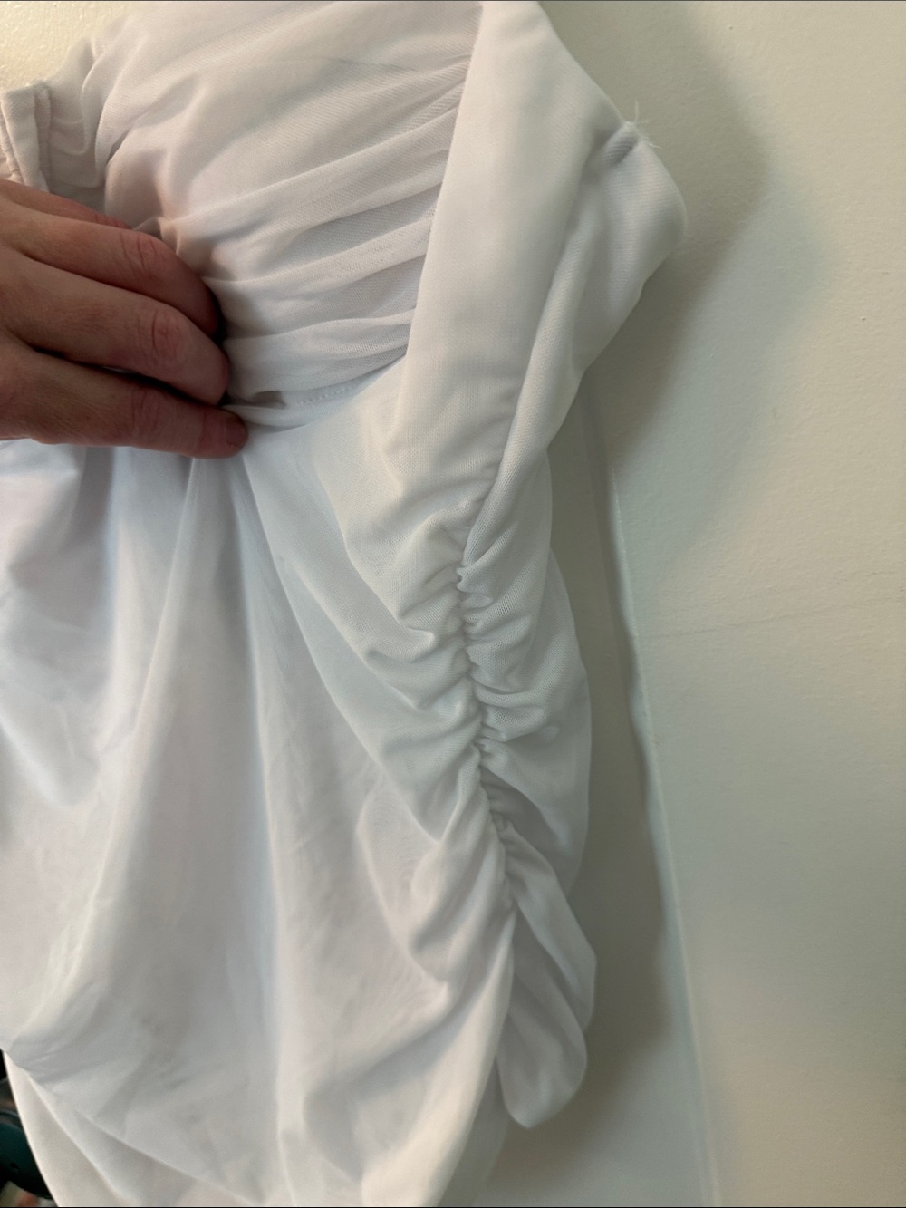 NWT Abercrombie & Fitch White Ruched Bustier Bodysuit with Adjustable Straps - Picture 9 of 9